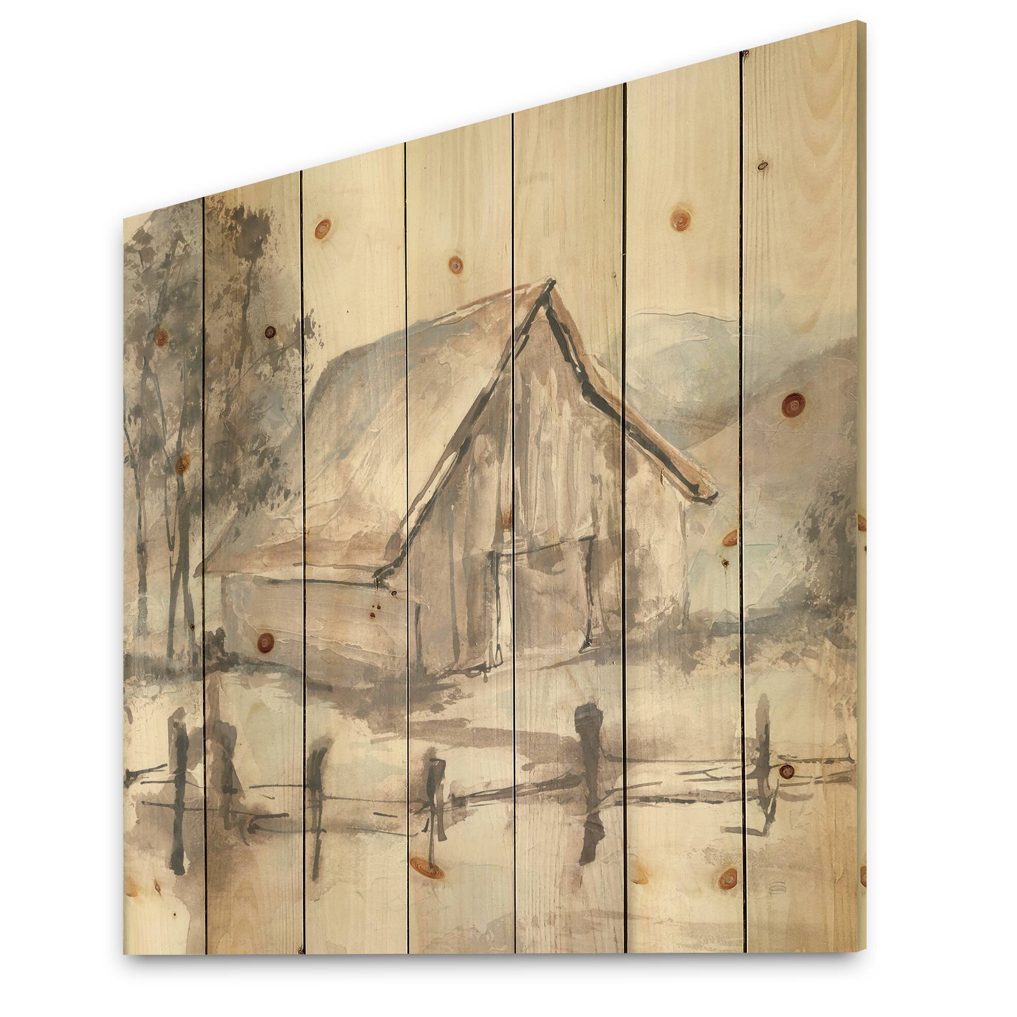 Designart - Farmhouse Barn Grey VII